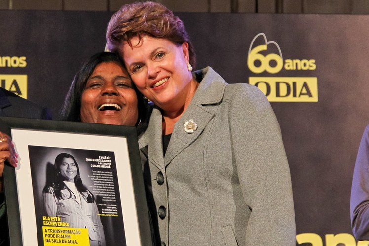 Dilma e a professora Sueli Pontes Gaspar (SEDUC/RJ)