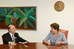 Dilma conversa com o ex-presidente do Banco Central, Henrique Meirelles