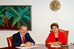 Dilma Rousseff e o governador do Rio Grande do Sul, Tarso Genro, durante encontro