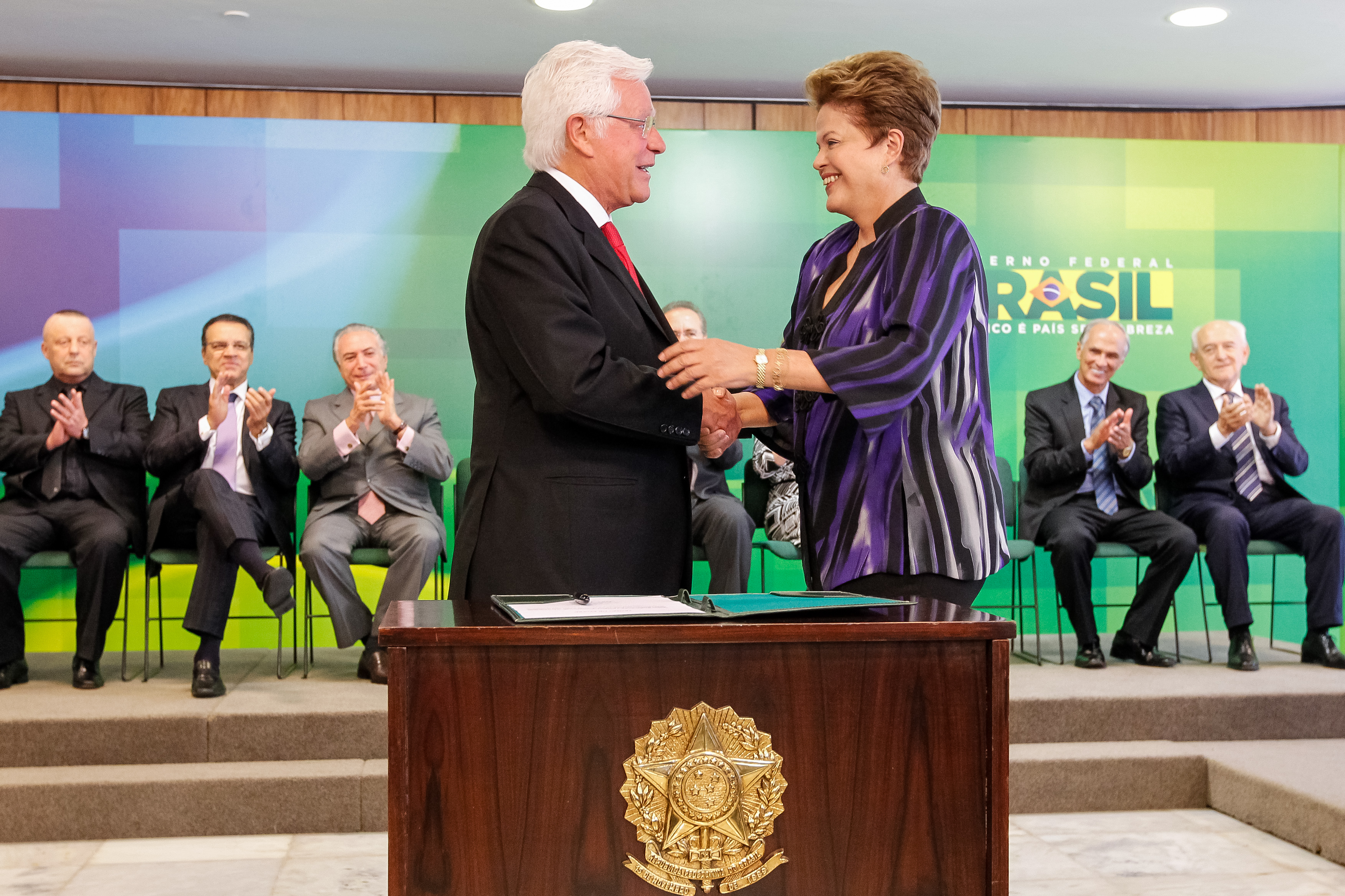 Cerimônia de posse do Ministro de Estado da Agricultura , Pecuária e Abastecimento, do Ministro do Trabalho e Emprego e do Ministro-Chefe da Secretaria de Aviação Civil - 01