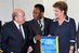 Dilma, Joseph Blatter e Pelé na cerimônia de sorteio preliminar da Copa do Mundo 2014 - 2