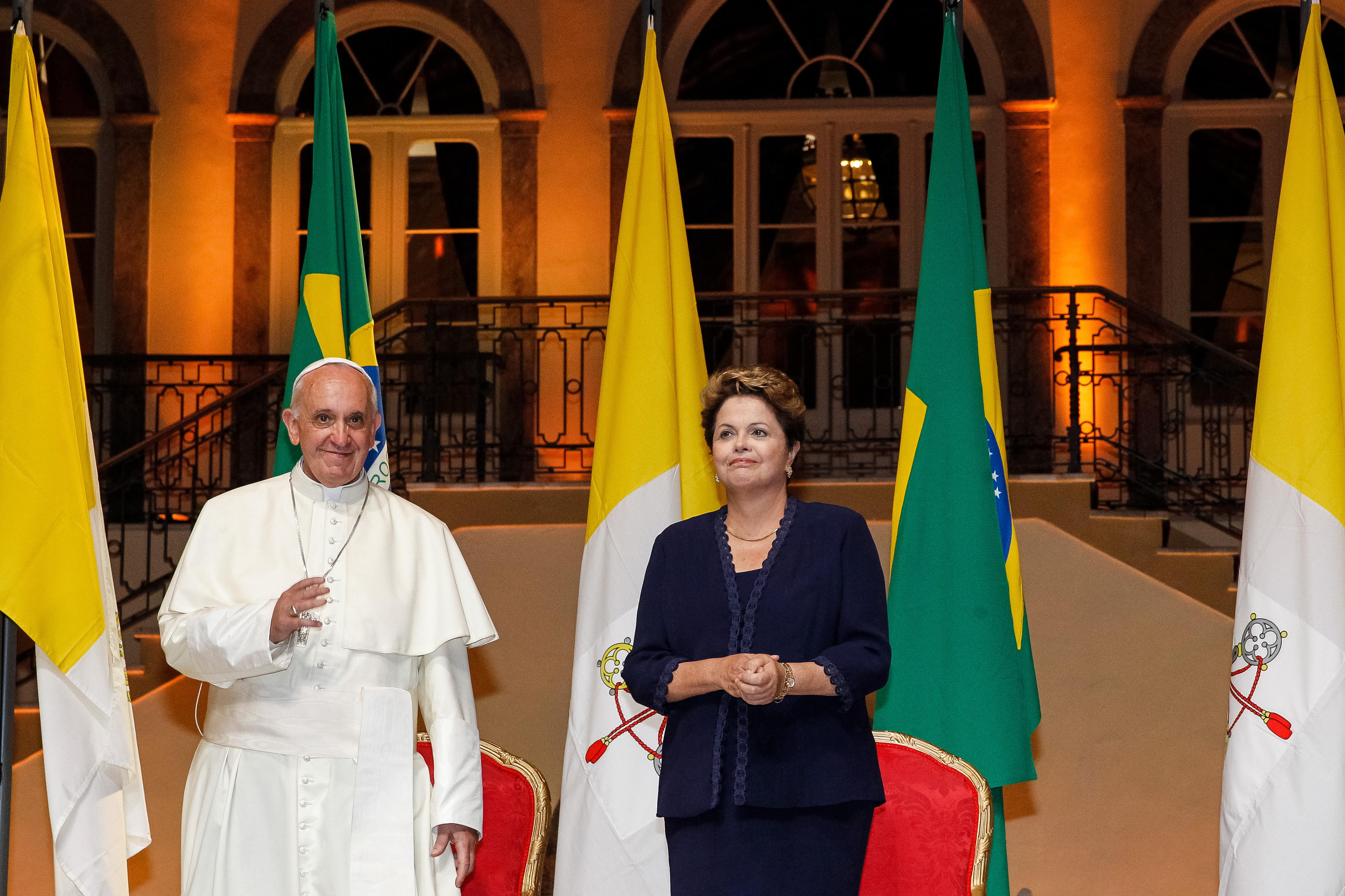 Cerimônia oficial de chegada de Sua Santidade o Papa Francisco no Palácio Guanabara - 01