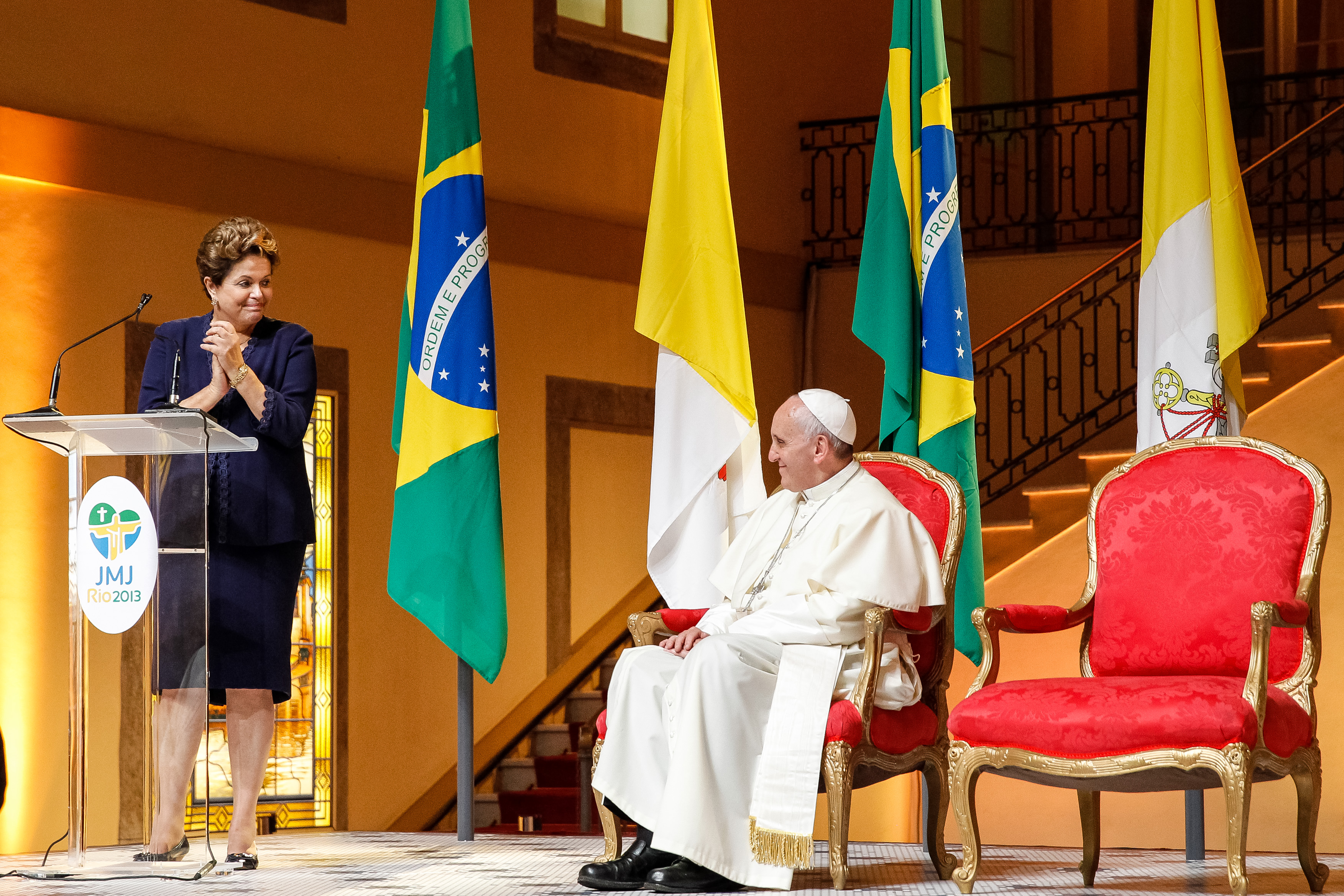 Cerimônia oficial de chegada de Sua Santidade o Papa Francisco no Palácio Guanabara - 03