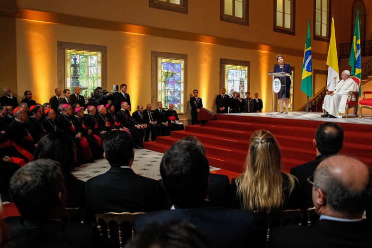 Cerimônia oficial de chegada de Sua Santidade o Papa Francisco no Palácio Guanabara - 04