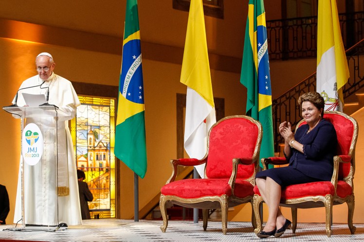 Cerimônia oficial de chegada de Sua Santidade o Papa Francisco no Palácio Guanabara - 07