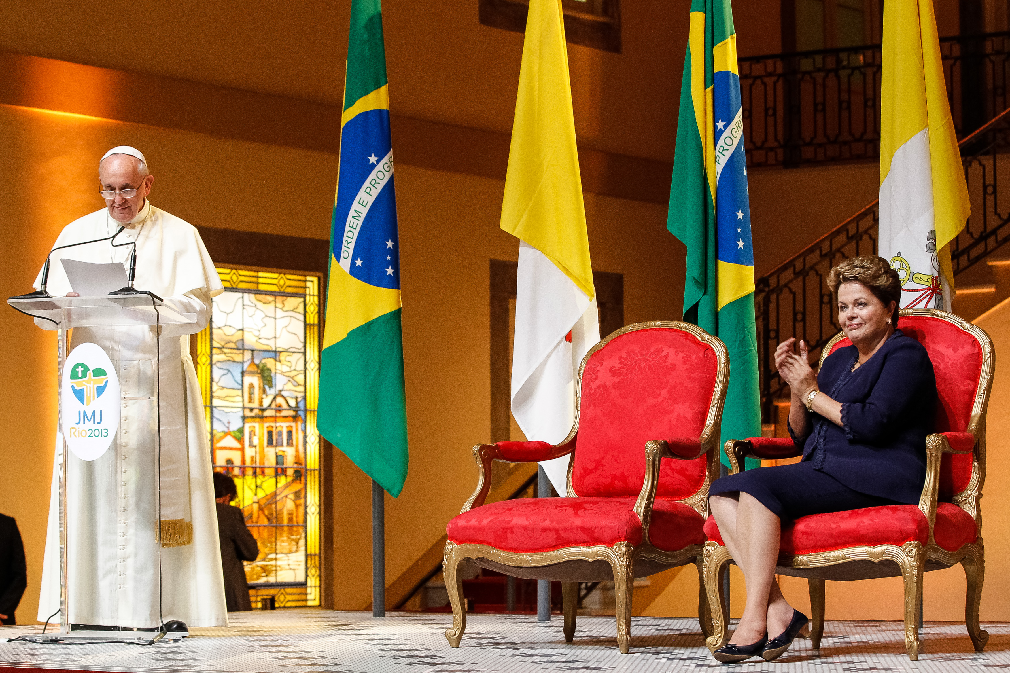 Cerimônia oficial de chegada de Sua Santidade o Papa Francisco no Palácio Guanabara - 07