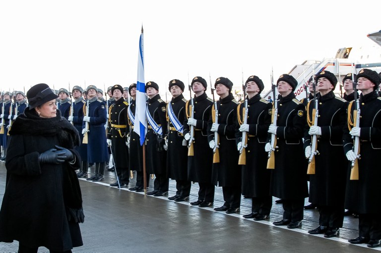 Desfile da guarda de honra na saída de Moscou - 01