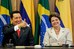Presidenta Dilma Rousseff e o presidente da Venezuela, Hugo Chávez, durante declaração à imprensa 1