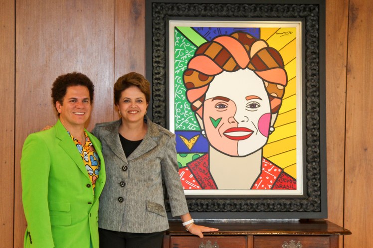 Dilma Rousseff recebe o artista plástico Romero Britto 1