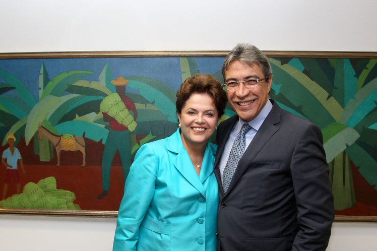 Dilma Rousseff e o governador de Sergipe, Marcelo Déda, no Palácio do Planalto