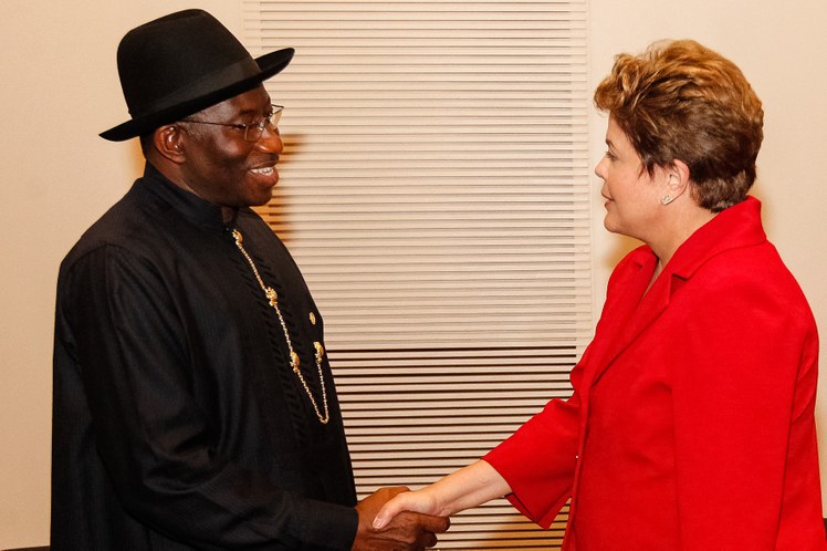 Encontro com o presidente da Nigéria, Goodluck Jonathan