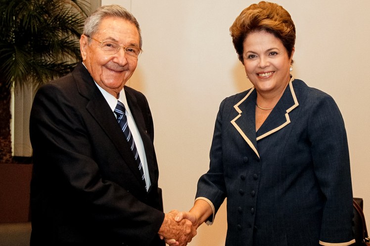 Encontro com o presidente de Cuba, Raúl Castro