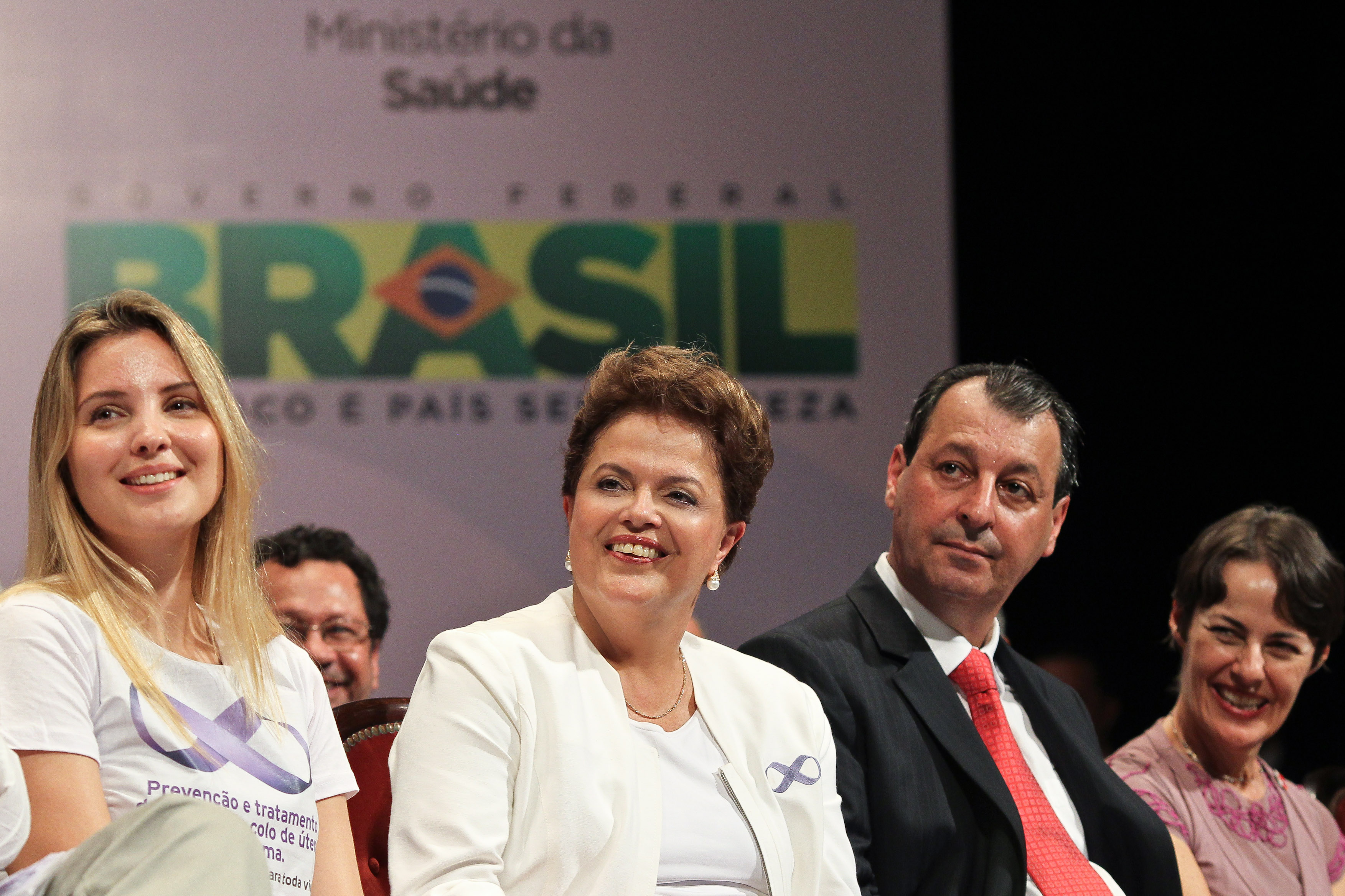 Presidenta Dilma, o governador Omar Aziz, a ministra Ana de Hollanda e Marcela Temer 