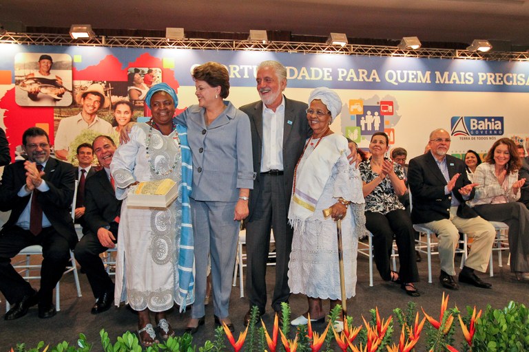 Dilma Rousseff durante cerimônia na Bahia