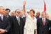 A presidenta Dilma Rousseff e o vice-presidente, Michel Temer, na saída do Congresso Nacional