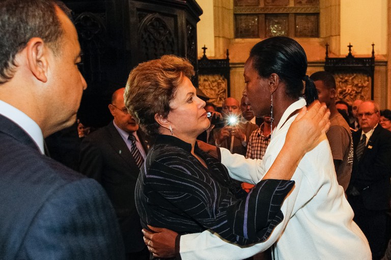 Presidenta Dilma Rousseff durante missa em intenção das vítimas dos deslizamentos de terra no município de Petrópolis