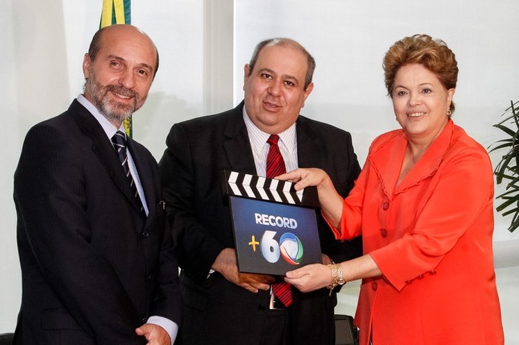 Presidente do Grupo Record, Luiz Cláudio Costa e o Diretor Corporativo do Grupo Record, Márcio Novaes