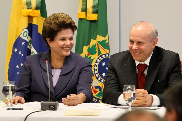 Presidenta Dilma Rousseff e o ministro da Fazenda, Guido Mantega