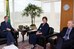 Dilma, o ministro Guido Mantega e o presidente do Banco Mundial, Robert Zoellick, durante reunião