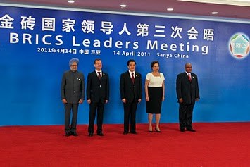 Dilma Rousseff durante foto oficial da 3ª Cúpula dos BRICS 7