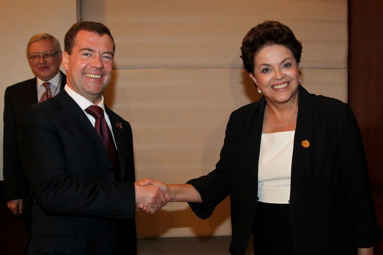 Presidenta Dilma Rousseff durante encontro com Dmitri Medvedev