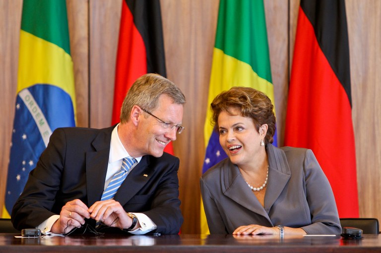 Dilma Rousseff e o presidente da Alemanha, Christian Wulff, em declaração conjunta à imprensa 1