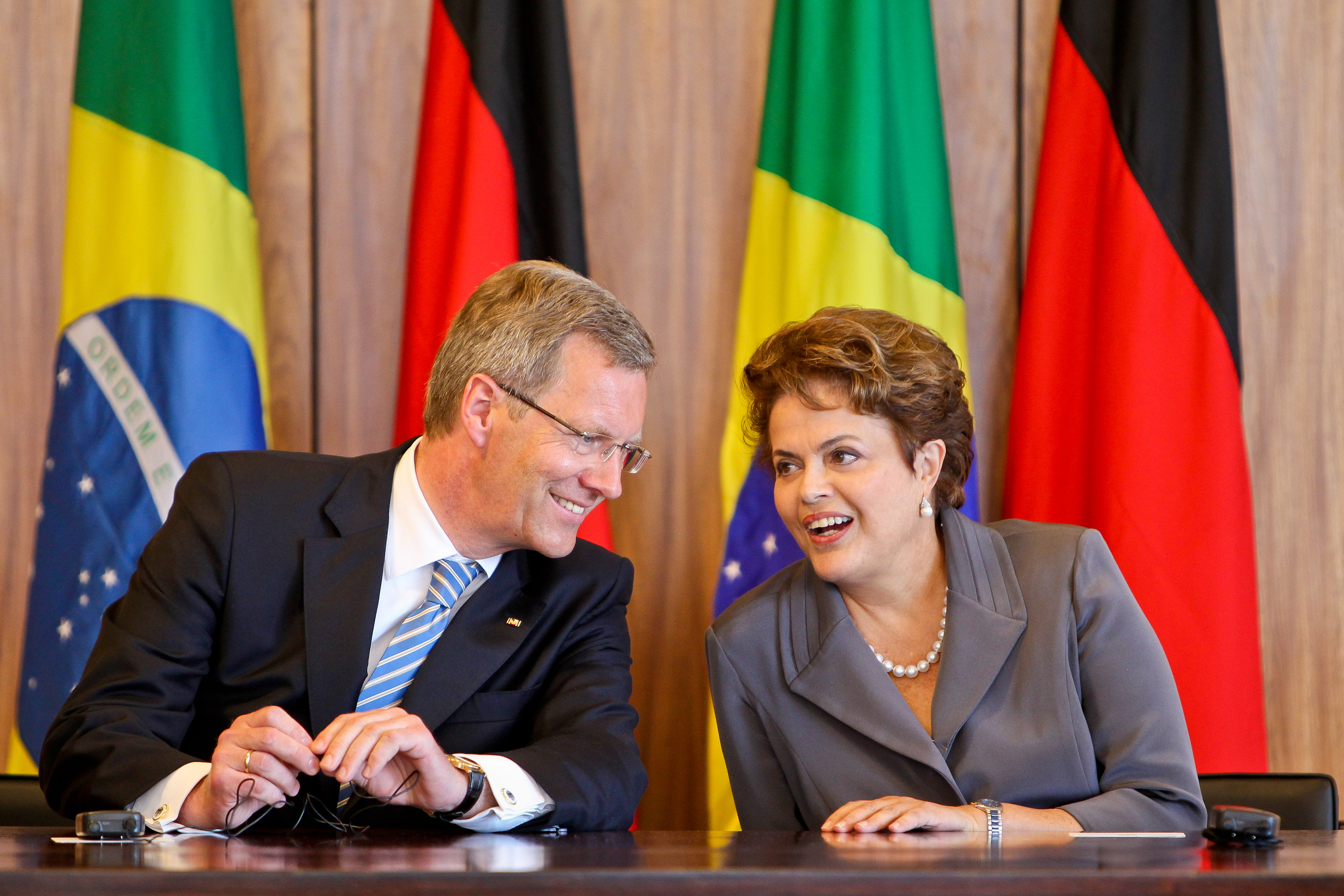 Dilma Rousseff e o presidente da Alemanha, Christian Wulff, em declaração conjunta à imprensa 1