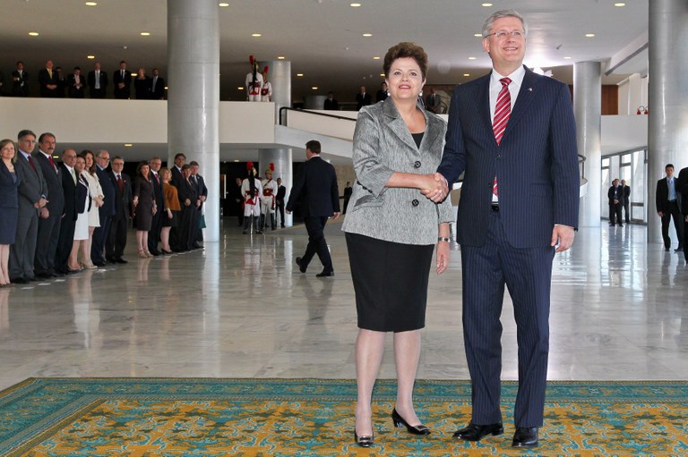 Dilma Rousseff recebe o primeiro-ministro do Canadá, Stephen Harper