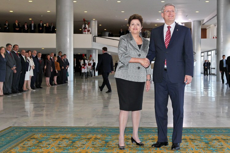 Dilma Rousseff recebe o primeiro-ministro do Canadá, Stephen Harper