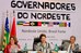 Dilma, Miriam Belchior e o governador de Sergipe, Marcelo Déda, em cerimônia de abertura do XII Fórum dos Governadores do Nordeste
