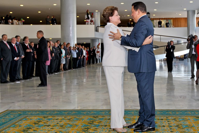  Presidenta Dilma Rousseff recebe no Palácio do Planalto o presidente da Venezuela, Hugo Chávez, que visita oficialmente o Brasil. Brasília-DF, 06/06/2011