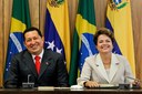 Presidenta Dilma Rousseff e o presidente da Venezuela, Hugo Chávez, durante declaração à imprensa após reunião. Brasília-DF, 06/06/2011
