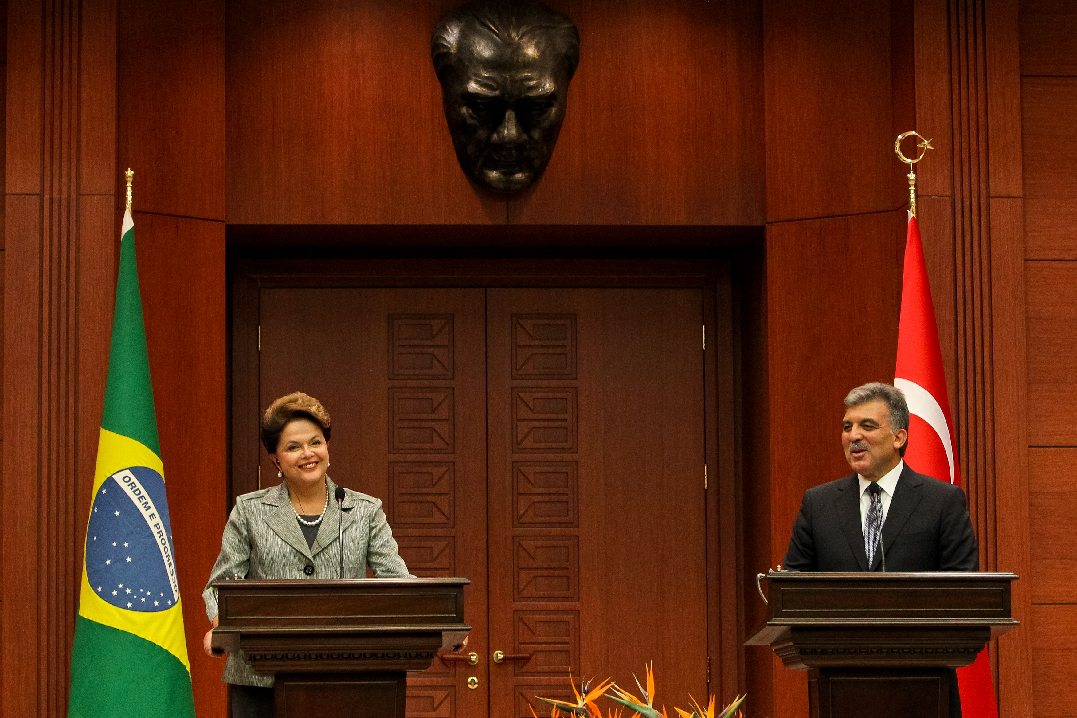 Presidenta Dilma Rousseff durante declaração à Imprensa no Palácio Presidencial de Çankaya. Ancara - TUR, 07/10/2011