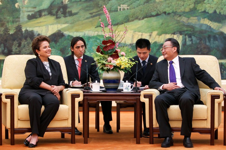 Presidenta Dilma Rousseff durante encontro com o presidente da Assembleia Popular Nacional, Wu Bangguo, no Grande Palácio do Povo, em Pequim. Pequim-China, 13/04/2011 