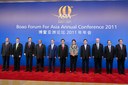 Presidenta Dilma Rousseff posa para foto oficial com os chefes de Estado e de Governo durante cerimônia de abertura do Fórum de Boao, na China. Boao-China, 15/04/2011 