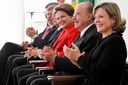 Presidenta Dilma Rousseff durante cerimônia de posse da ministra-chefe da Secretaria de Relações Institucionais da Presidência da República, Ideli Salvatti, e do ministro da Pesca e Aquicultura, Luiz Sérgio Oliveira, no Palácio do Planalto. Brasília-DF, 13/06/2011  