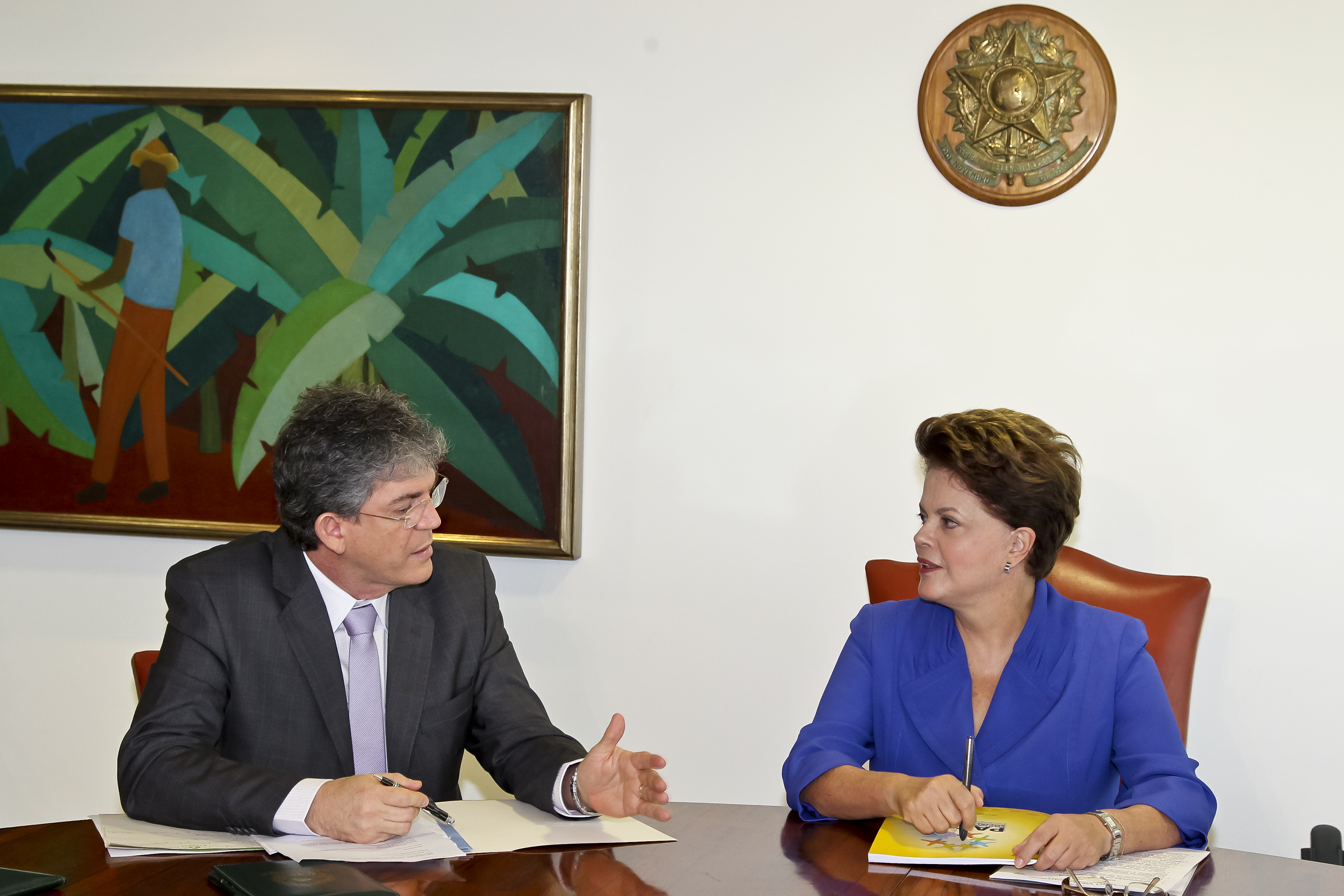 Presidenta Dilma Rousseff e o governador da Paraíba, Ricardo Coutinho, durante encontro no Palácio do Planalto. Brasília-DF, 17/08/2011 