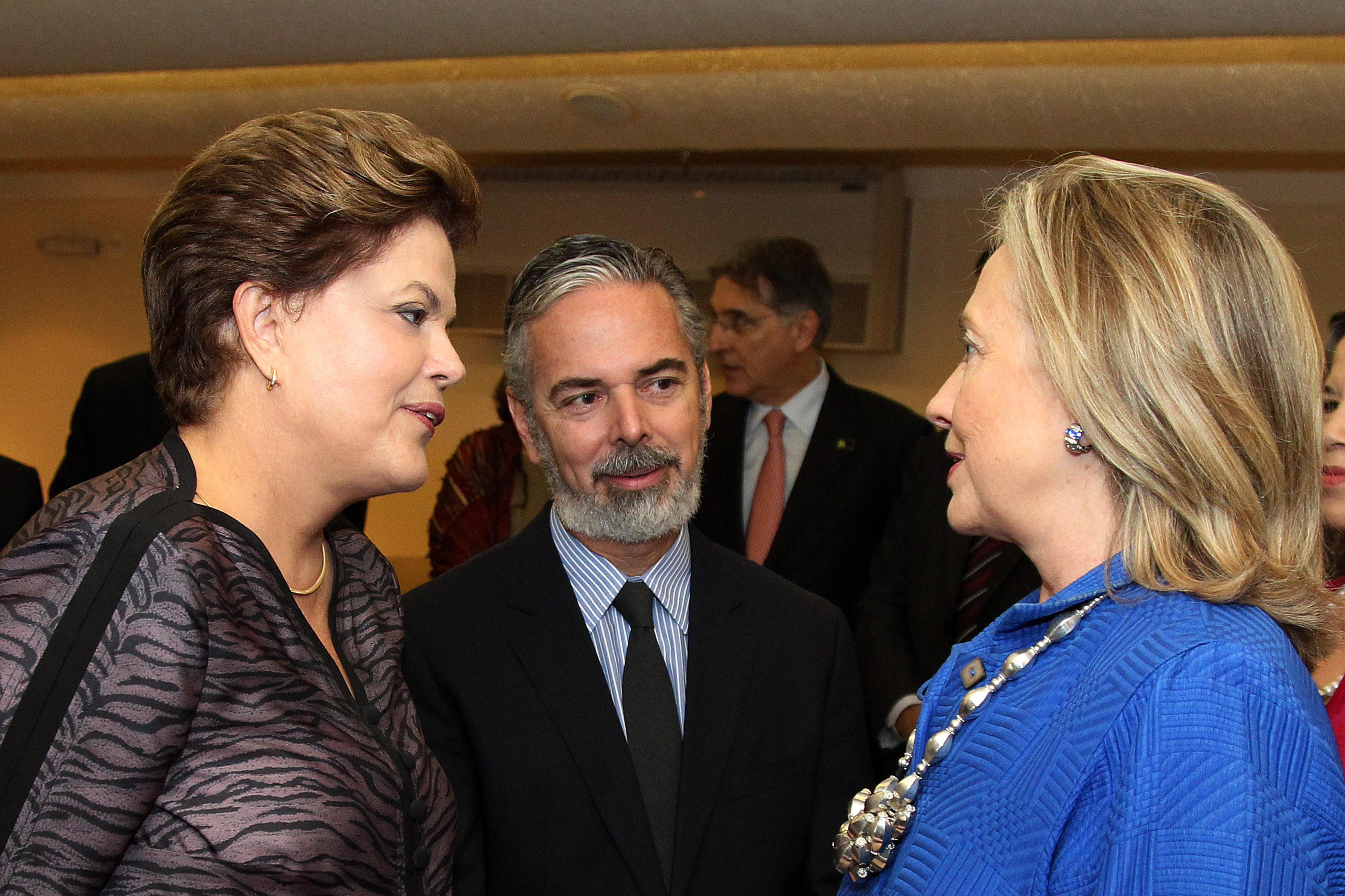 Presidenta Dilma Rousseff e a secretaria de estado norte americano, Srª Hillary Clinton, durante a 1ª Conferência de Alto Nível para Governo Aberto ( OGP ). Brasília - DF, 17/04/2012