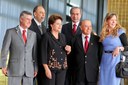 Presidenta Dilma Rousseff com senadores do PDT, PSB e PCdoB após almoço no Palácio da Alvorada. Brasília-DF, 28/06/2011