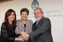 Presidenta Dilma Rousseff e Cristina Kirchner e o ex-presidente Lula durante a cerimônia de inauguração da Embaixada da República Argentina. Brasília-DF, 29/07/2011  