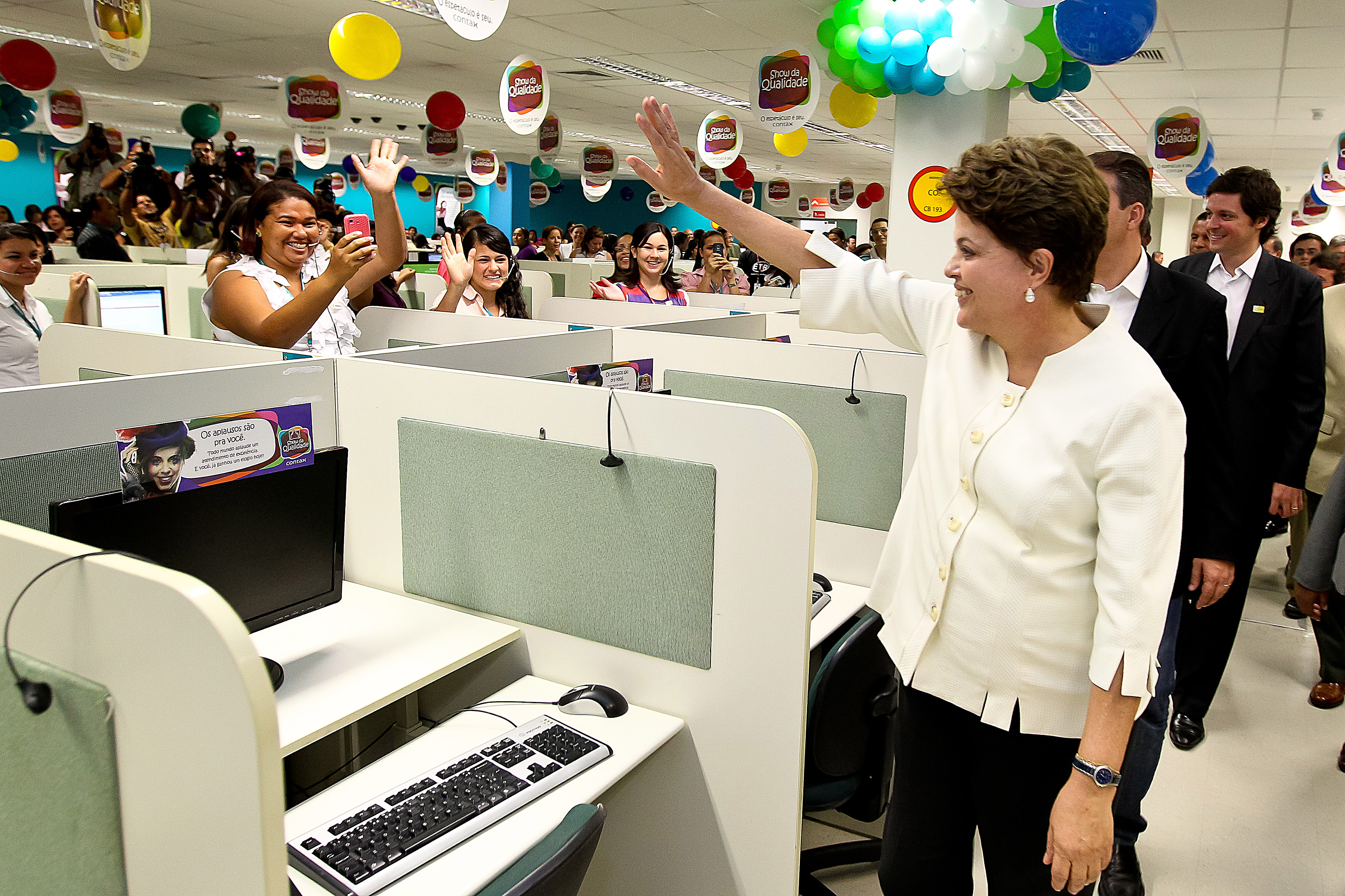 Presidenta Dilma Rousseff participa da Visita de inauguração das novas instalações da empresa Contax Contact Center (Recife-PE, 30/08/2011)