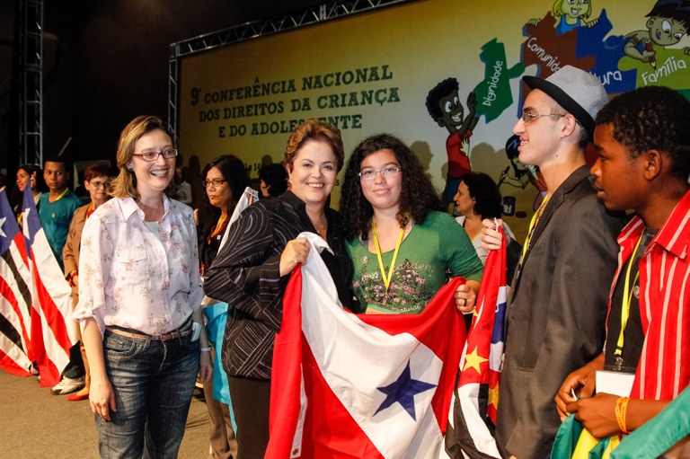 Presidenta Dilma Rousseff durante a 9ª Conferência Nacional dos Direitos da Criança e do Adolescente. Brasília - DF, 12/07/2012