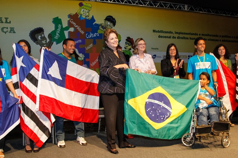 Presidenta Dilma Rousseff durante a 9ª Conferência Nacional dos Direitos da Criança e do Adolescente. Brasília - DF, 12/07/2012