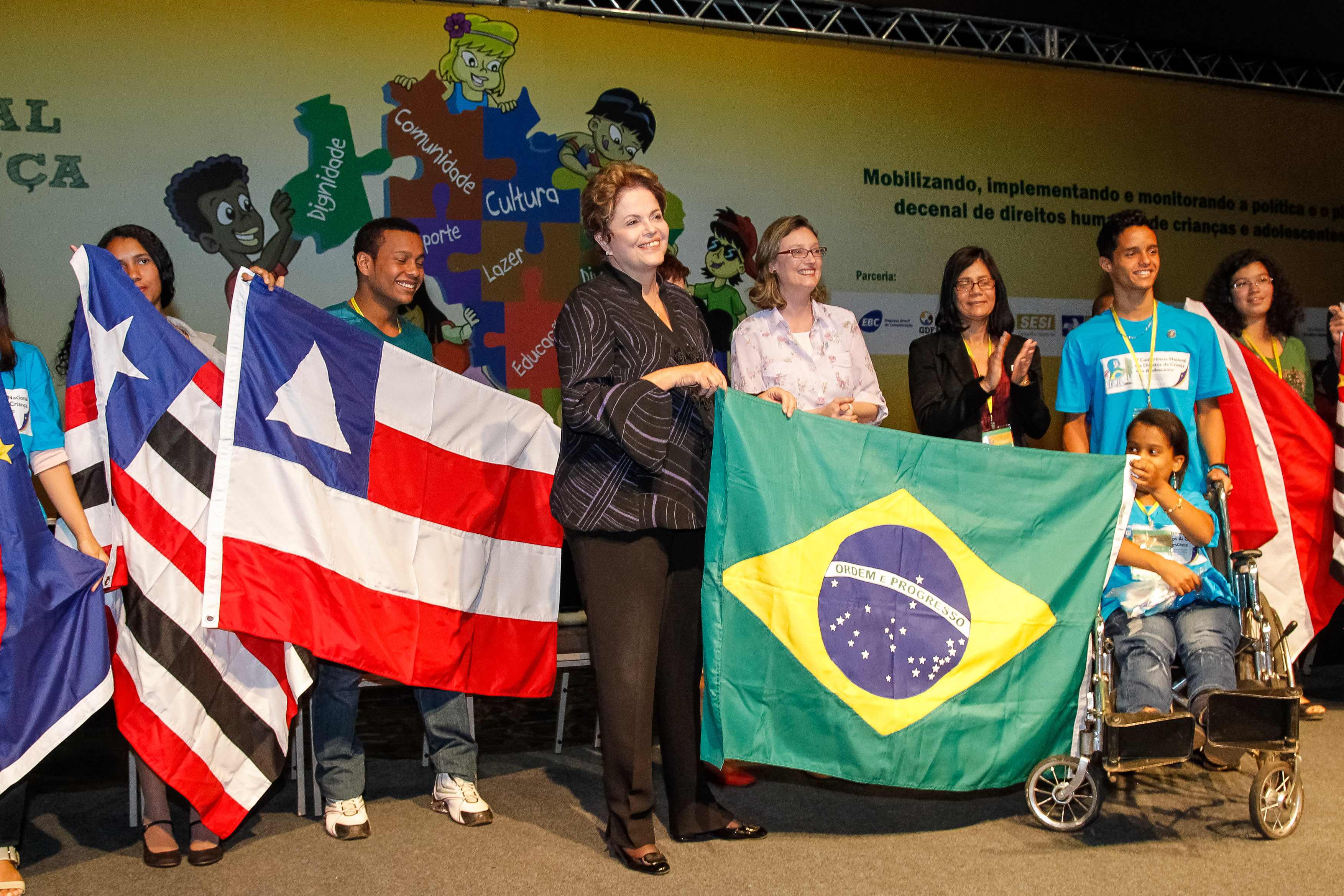 Presidenta Dilma Rousseff durante a 9ª Conferência Nacional dos Direitos da Criança e do Adolescente. Brasília - DF, 12/07/2012