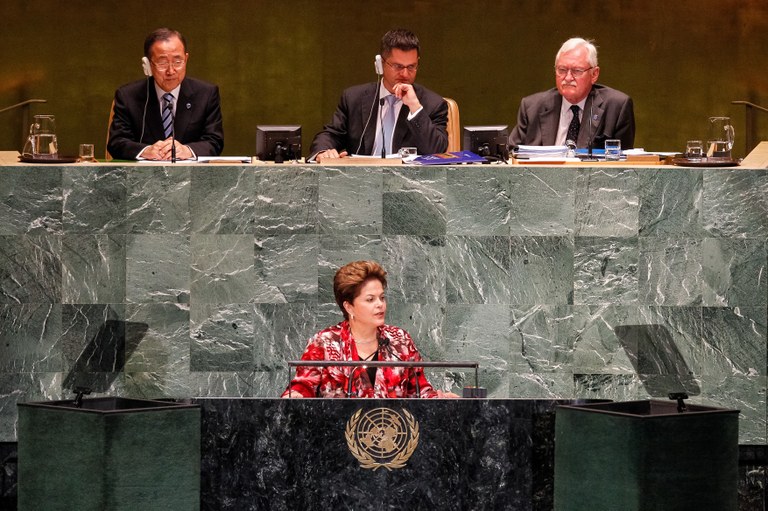 Presidenta Dilma Rousseff durante discurso na abertura da 67ª Assembleia-Geral das Nações Unidas. Nova Iorque - EUA, 25/09/2012