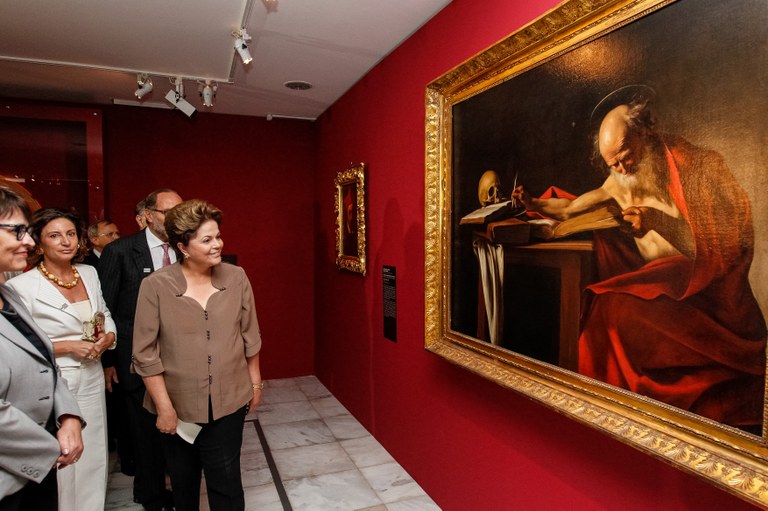  Presidenta Dilma Rousseff durante abertura da exposição das obras de Caravaggio. Brasília - DF, 05/10/2012