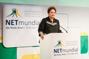 Presidenta Dilma Rousseff durante cerimônia de abertura do Encontro Global Multissetorial sobre o Futuro da Governança da Internet - NET Mundial. São Paulo  - SP, 23/04/2014