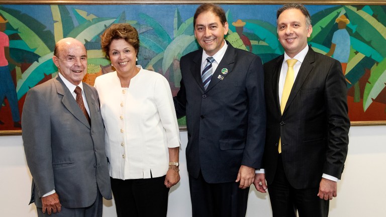 Presidenta Dilma Rousseff recebe Alcides Bernal Prefeito de Campo Grande-MS, Francisco Dornelles Presidente do PP e o Ministro das Cidades Aguinaldo Ribeiro. Brasília-DF, 31/01/2013 