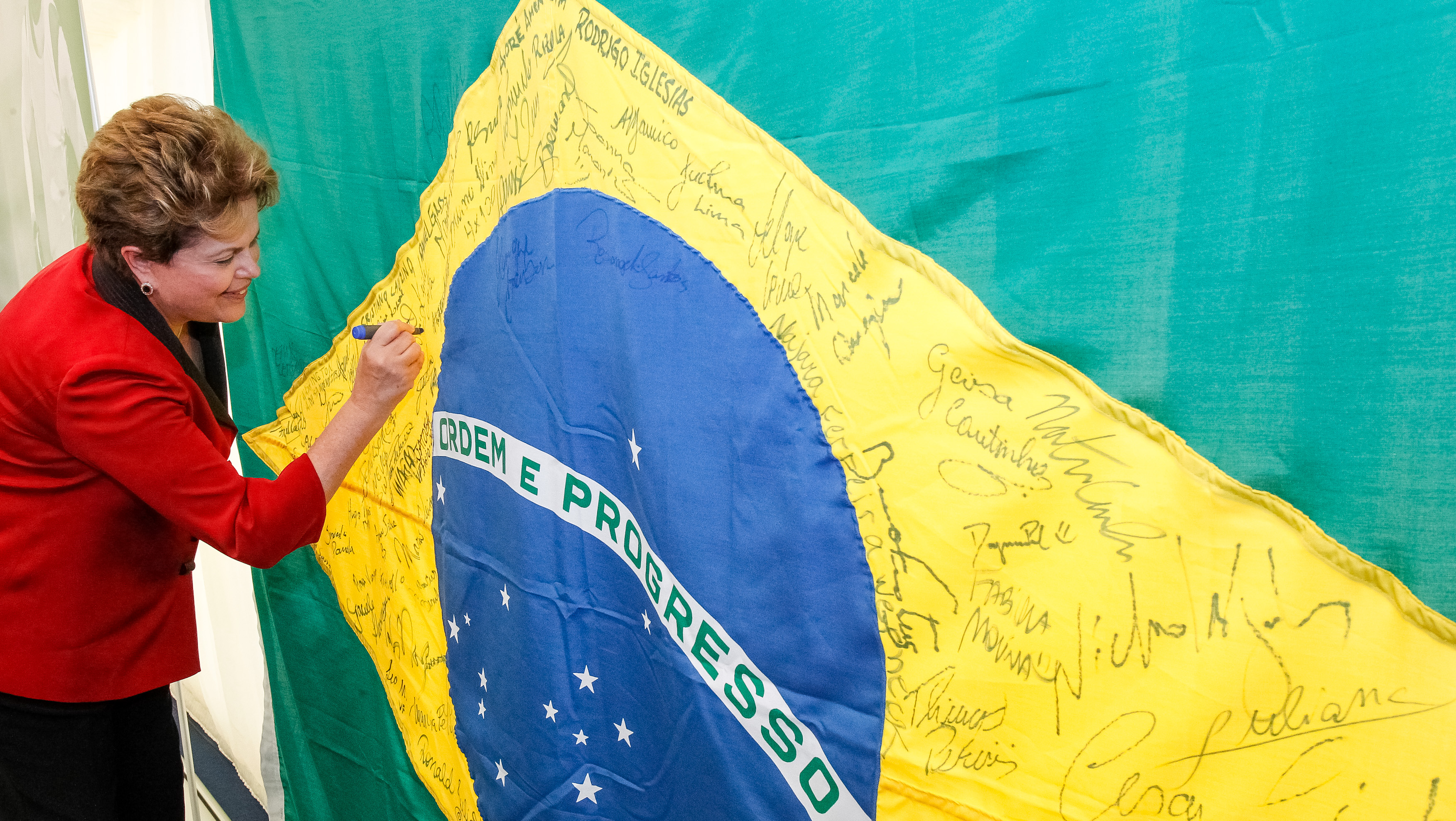 Presidenta Dilma Rousseff durante almoço com Atletas Brasileiros no Crystal Palace. Londres - Inglaterra, 27/07/2012