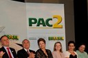 Presidenta Dilma Rousseff durante a cerimônia de anúncio do resultado da seleção de propostas do Minha Casa, Minha Vida 2 para municípios de até 50 mil habitantes. Brasília - DF, 12/04/2012